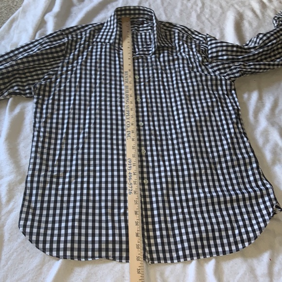 Michael Kors, men’s black and white gingham button down shirt, 17/32–33 - Picture 4 of 9
